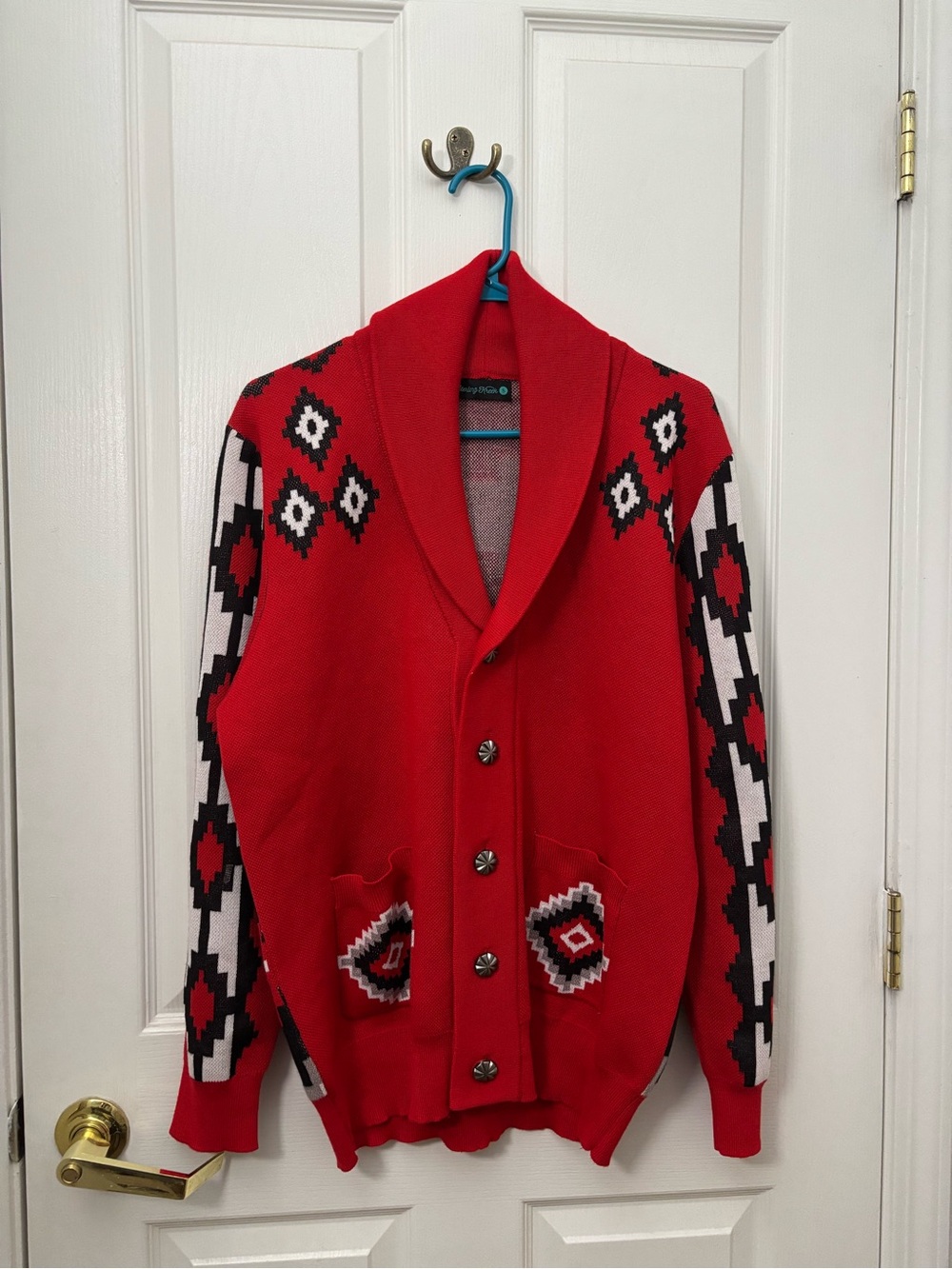 Sterling Kreek Women’s Small Red Southwestern Cardigan Sweater